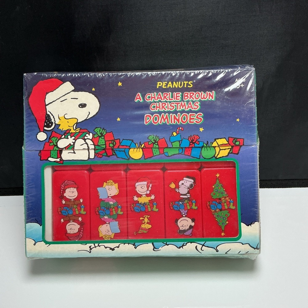 Peanuts A Charlie Brown Christmas Dominoes Snoopy Game 28 Vintage 2007 Sealed